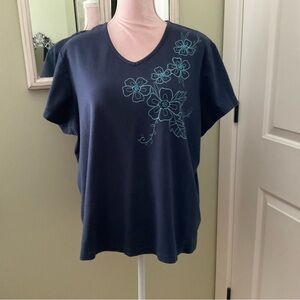 PENMAN’S PLUS, NAVY BLUE EMBROIDERED T- SHIRT, SIZE 2X